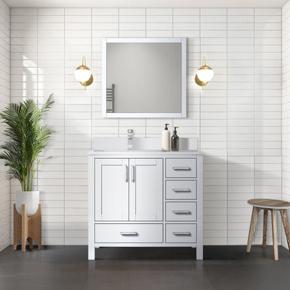 Jacques 36 in. W x 22 in. D Left Offset White Bath Vanity