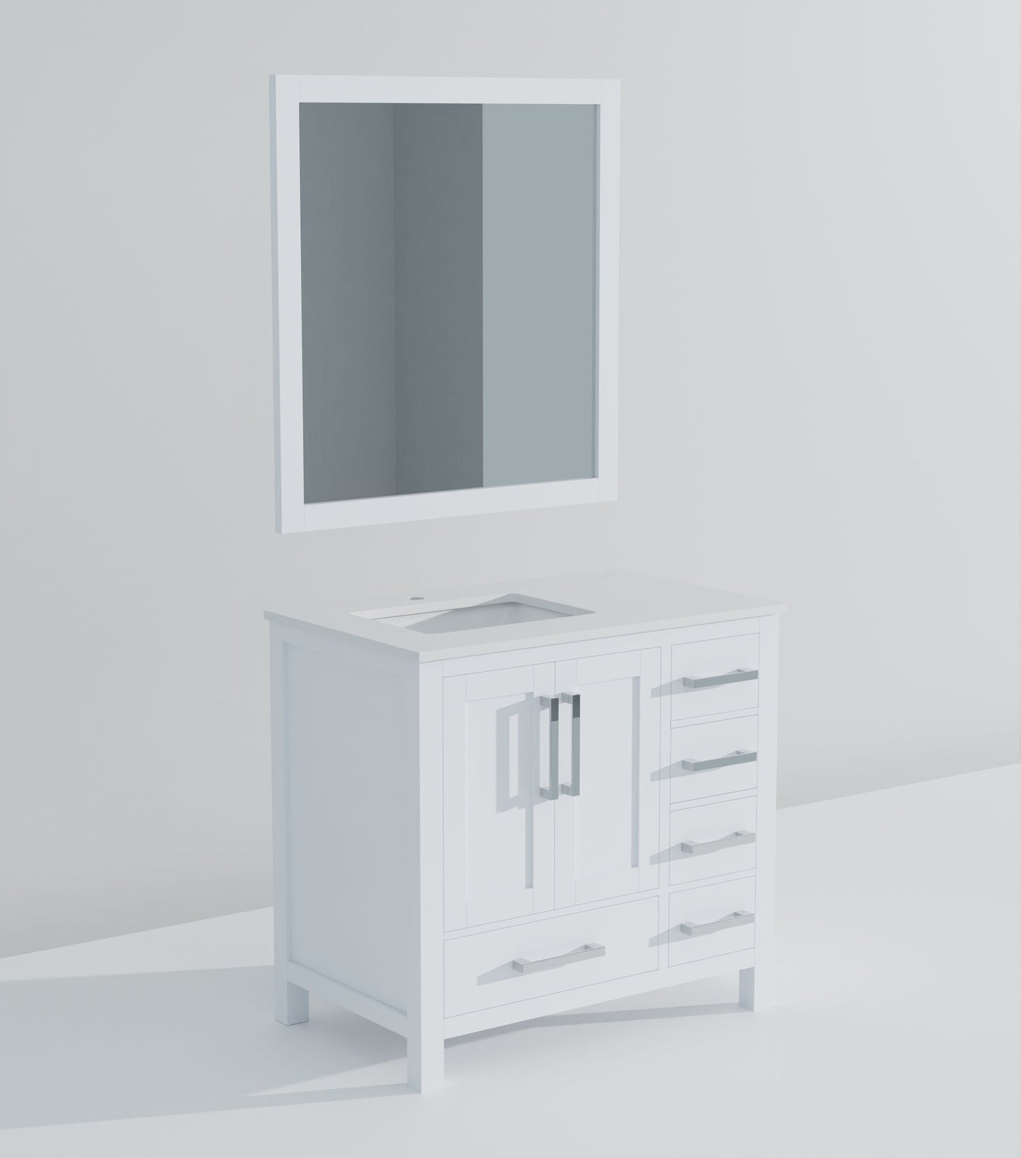 Jacques 36 in. W x 22 in. D Left Offset White Bath Vanity