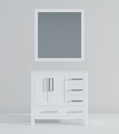 Jacques 36 in. W x 22 in. D Left Offset White Bath Vanity