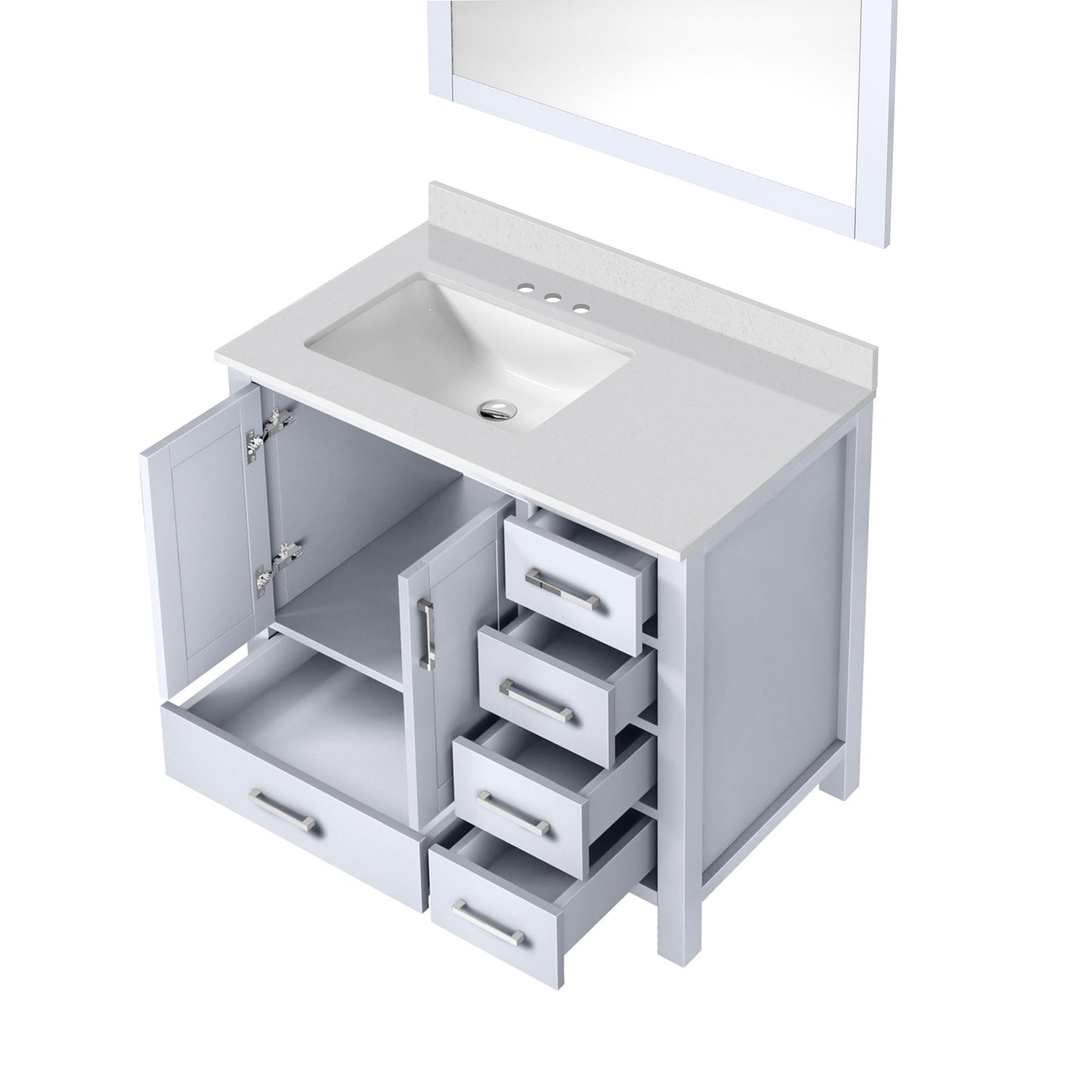Jacques 36 in. W x 22 in. D Left Offset White Bath Vanity