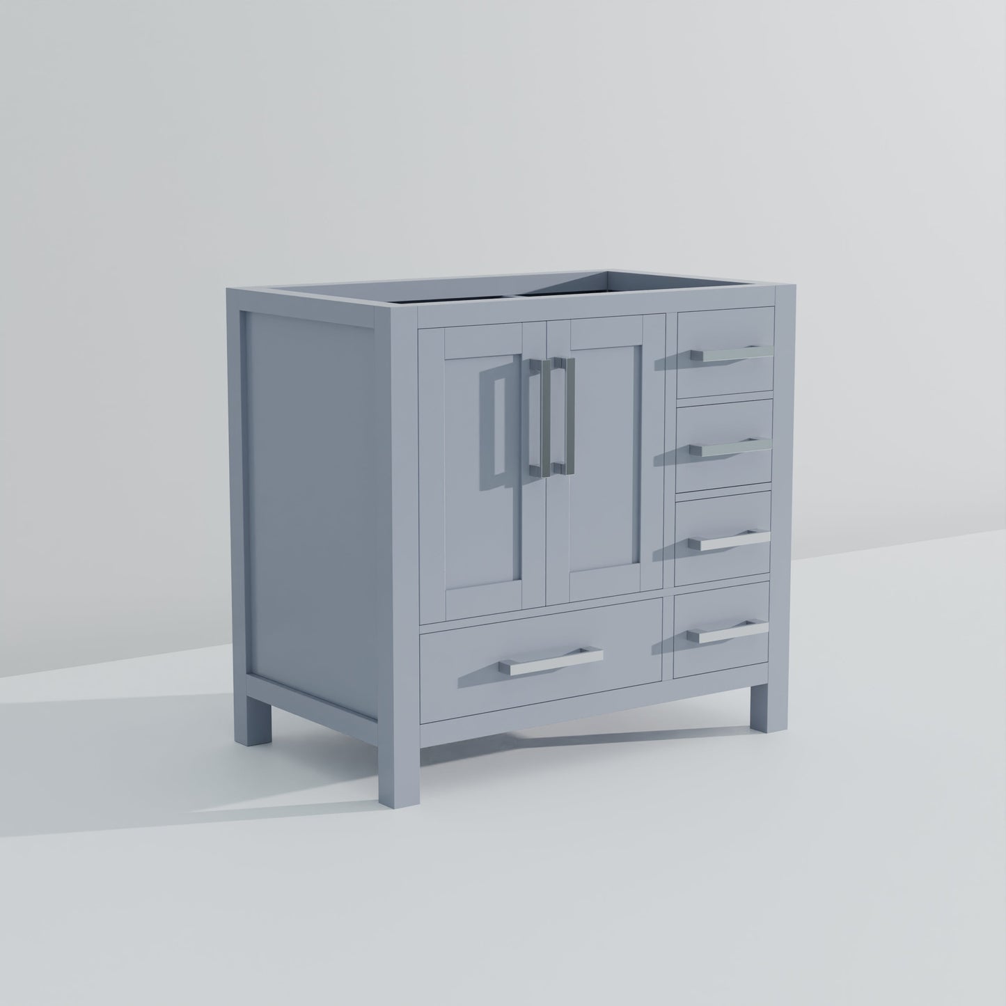 Lexora Jacques 36" Dark Grey Left-Offset Bathroom Vanity | Solid Wood