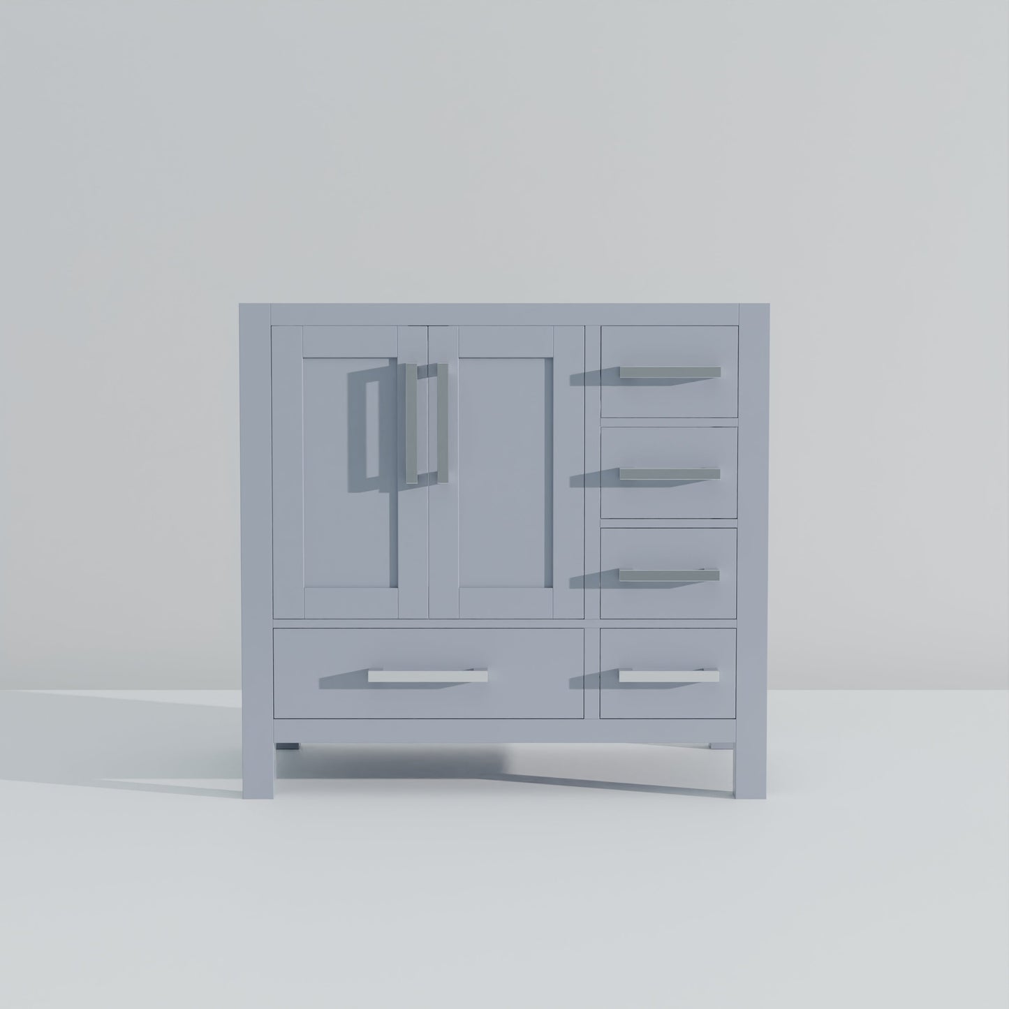 Lexora Jacques 36" Dark Grey Left-Offset Bathroom Vanity | Solid Wood