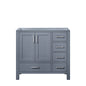 Lexora Jacques 36" Dark Grey Left-Offset Bathroom Vanity | Solid Wood