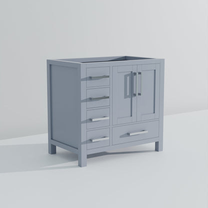 Jacques 36 in. W x 22 in. D Right Offset Dark Grey Bath Vanity