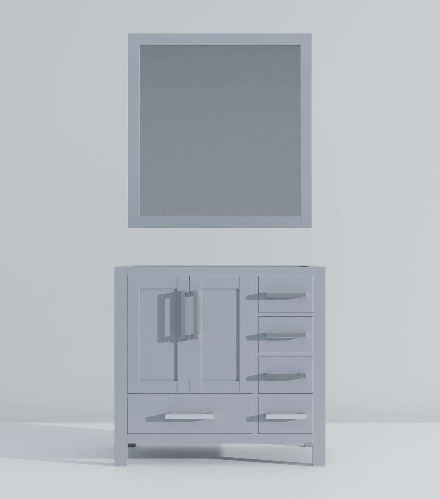 Lexora Jacques 36" Dark Grey Left-Offset Bathroom Vanity | Solid Wood