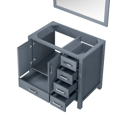 Lexora Jacques 36" Dark Grey Left-Offset Bathroom Vanity | Solid Wood
