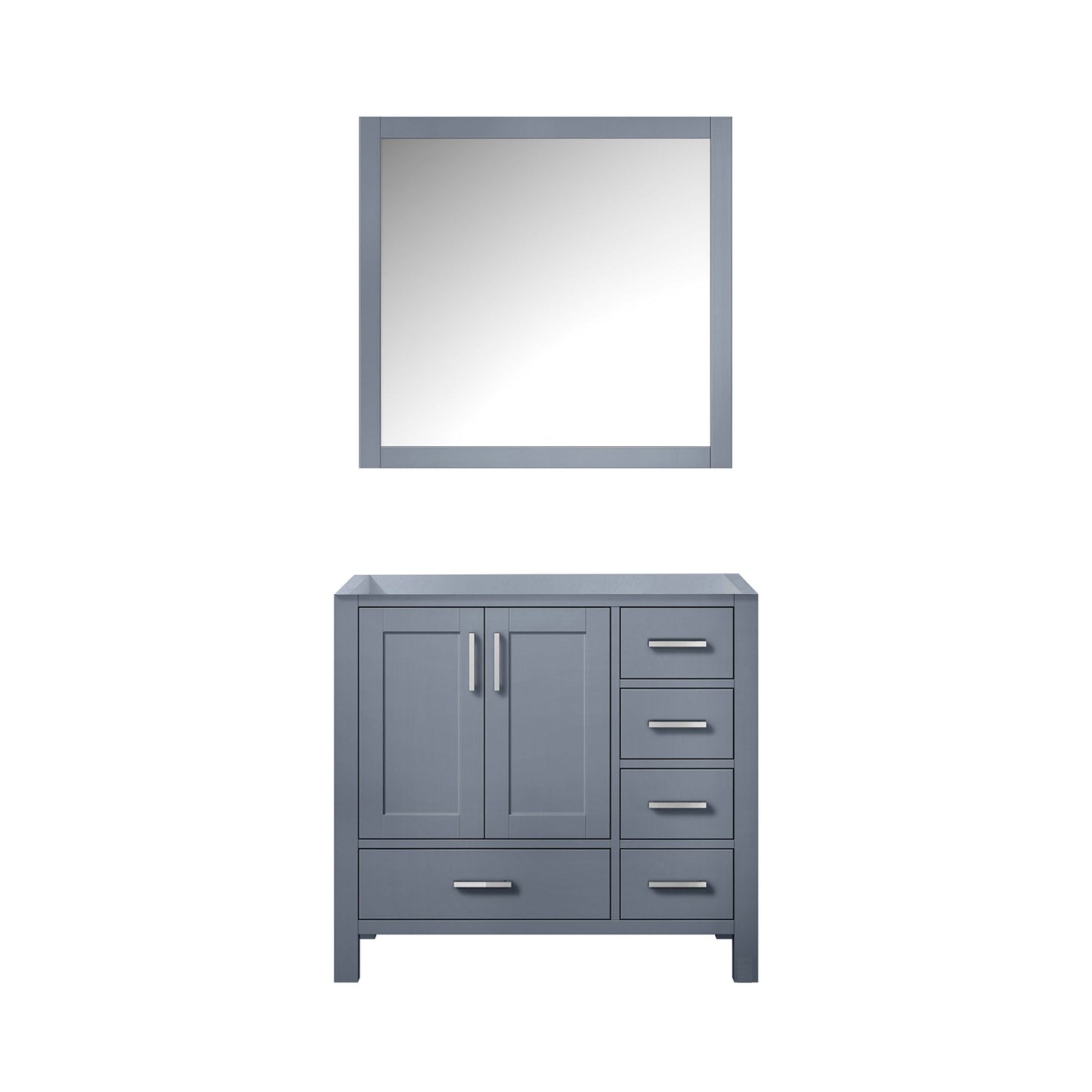 Lexora Jacques 36" Dark Grey Left-Offset Bathroom Vanity | Solid Wood