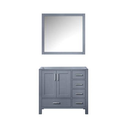 Lexora Jacques 36" Dark Grey Left-Offset Bathroom Vanity | Solid Wood