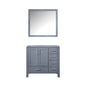 Lexora Jacques 36" Dark Grey Left-Offset Bathroom Vanity | Solid Wood