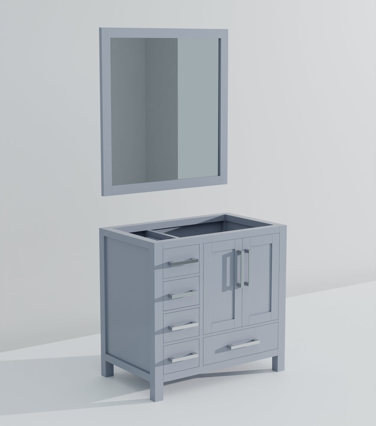 Jacques 36 in. W x 22 in. D Right Offset Dark Grey Bath Vanity