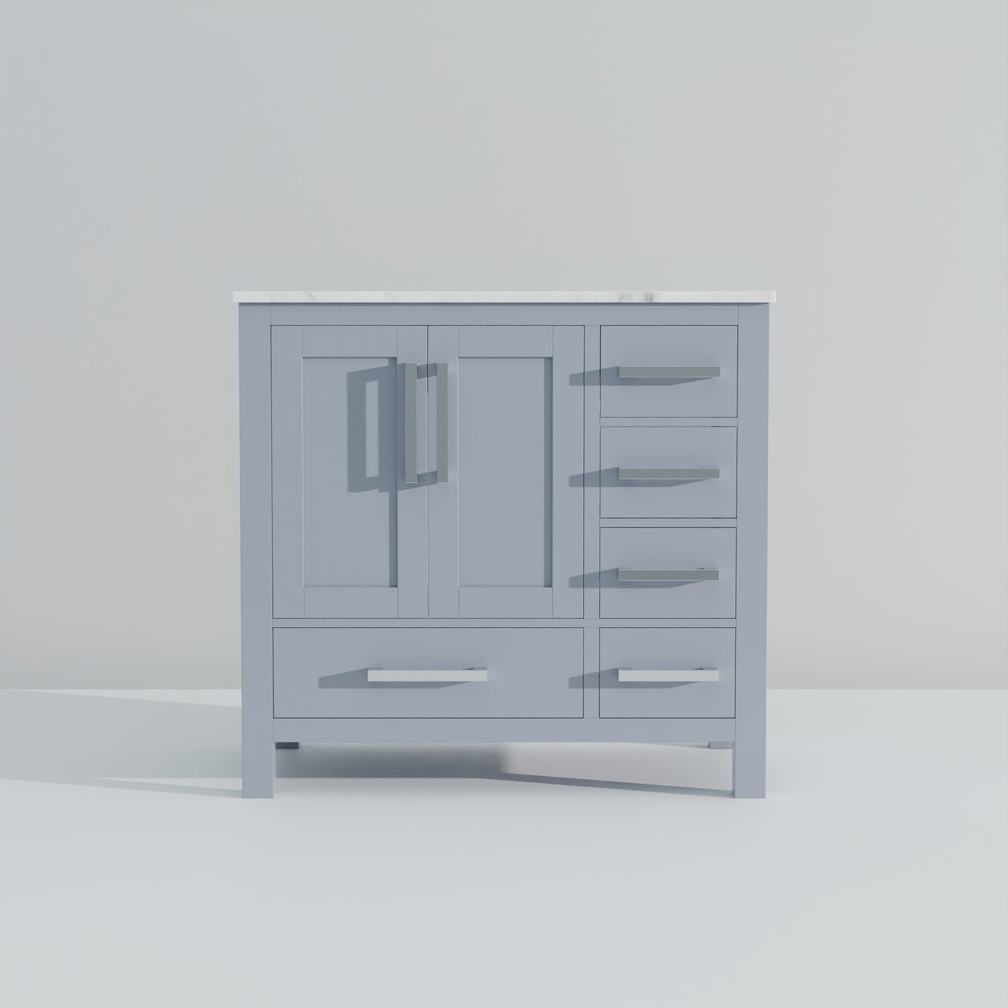 Lexora Jacques 36" Dark Grey Left-Offset Bathroom Vanity | Solid Wood