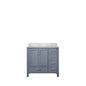 Lexora Jacques 36" Dark Grey Left-Offset Bathroom Vanity | Solid Wood