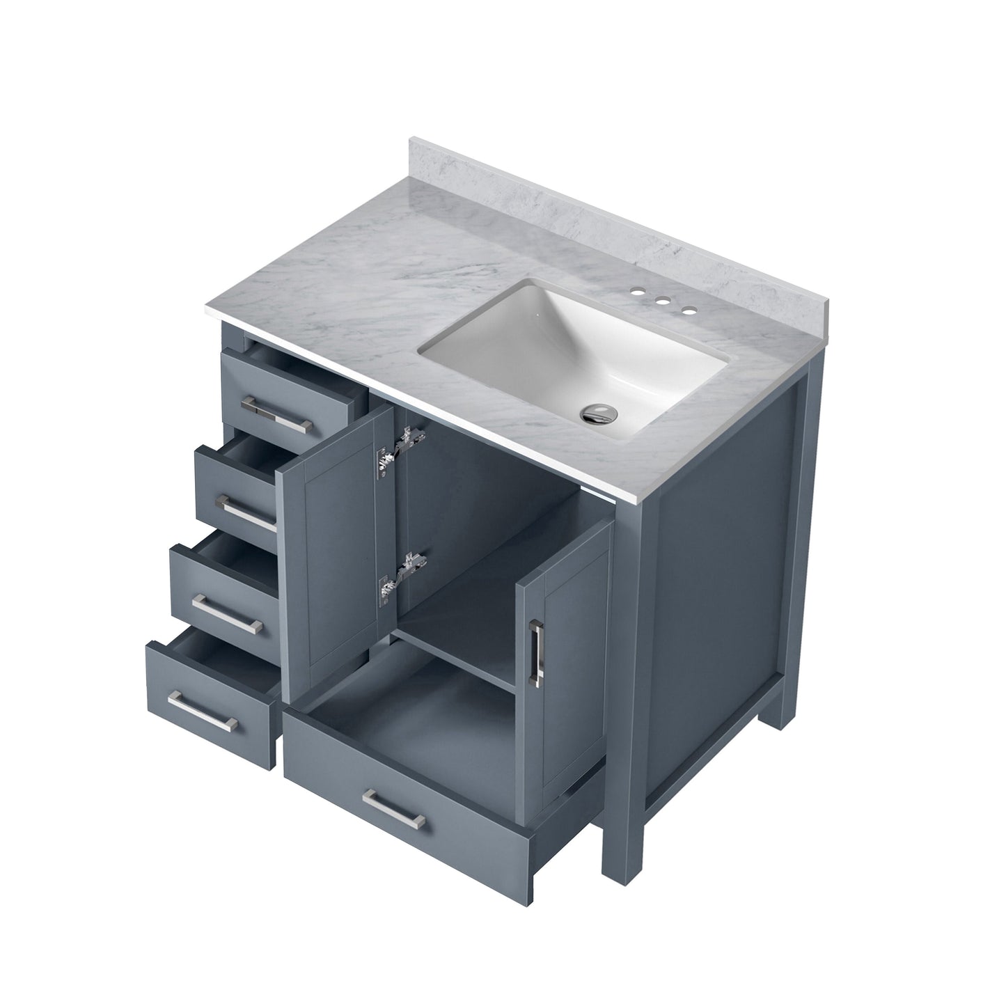 Jacques 36 in. W x 22 in. D Right Offset Dark Grey Bath Vanity