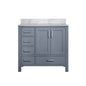 Jacques 36 in. W x 22 in. D Right Offset Dark Grey Bath Vanity