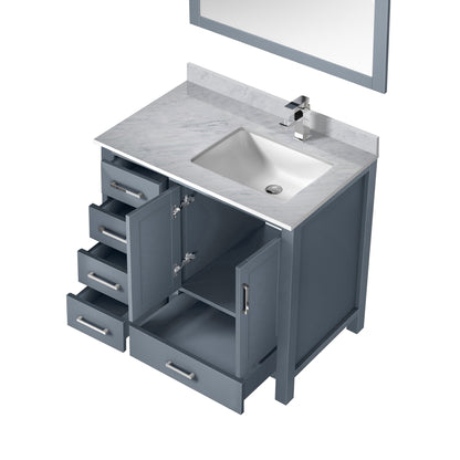 Jacques 36 in. W x 22 in. D Right Offset Dark Grey Bath Vanity