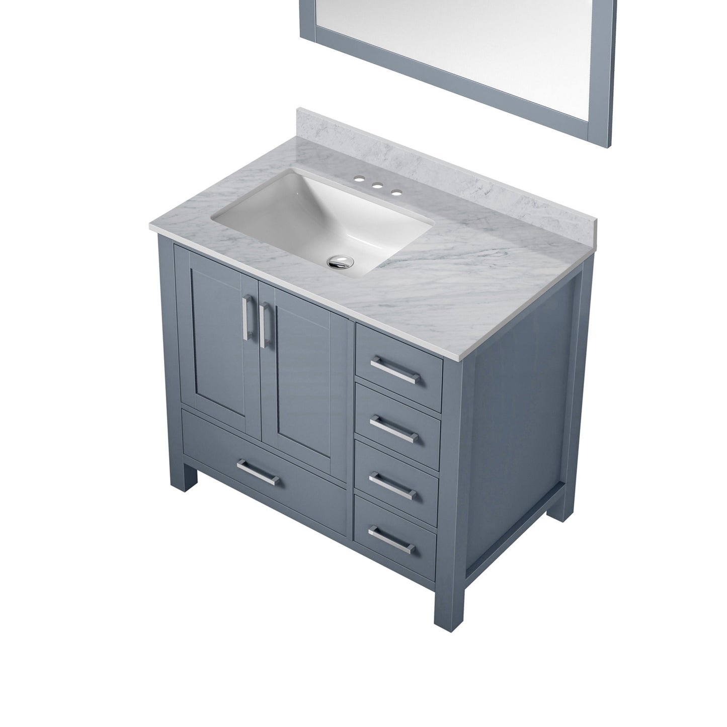 Lexora Jacques 36" Dark Grey Left-Offset Bathroom Vanity | Solid Wood