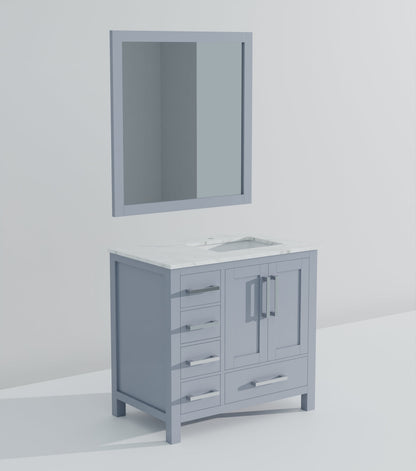 Jacques 36 in. W x 22 in. D Right Offset Dark Grey Bath Vanity