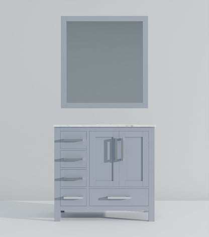 Jacques 36 in. W x 22 in. D Right Offset Dark Grey Bath Vanity