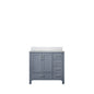 Lexora Jacques 36" Dark Grey Left-Offset Bathroom Vanity | Solid Wood