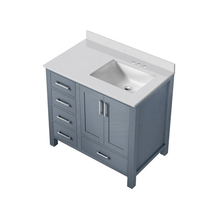Jacques 36 in. W x 22 in. D Right Offset Dark Grey Bath Vanity