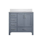 Jacques 36 in. W x 22 in. D Right Offset Dark Grey Bath Vanity