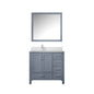 Lexora Jacques 36" Dark Grey Left-Offset Bathroom Vanity | Solid Wood