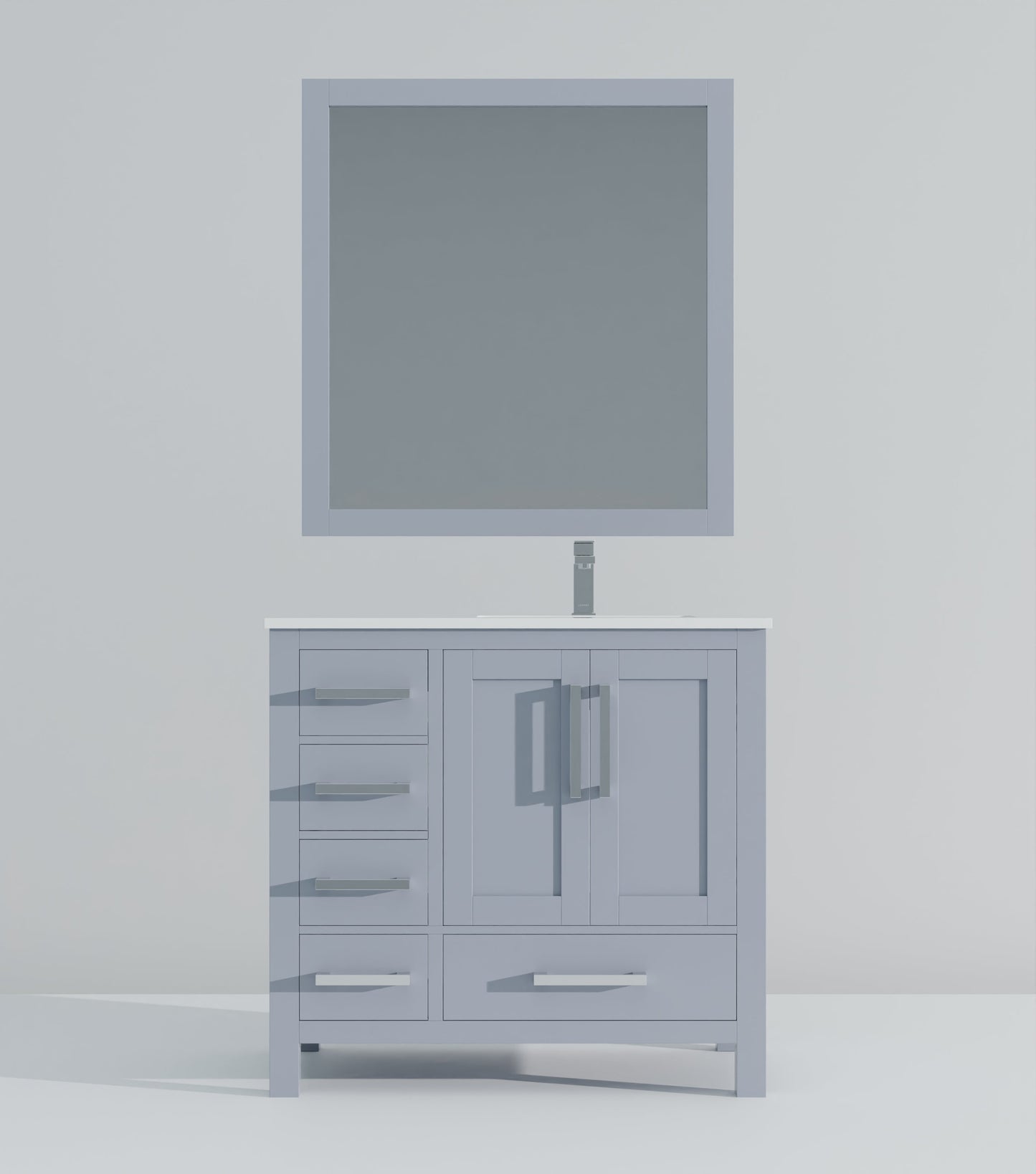 Jacques 36 in. W x 22 in. D Right Offset Dark Grey Bath Vanity