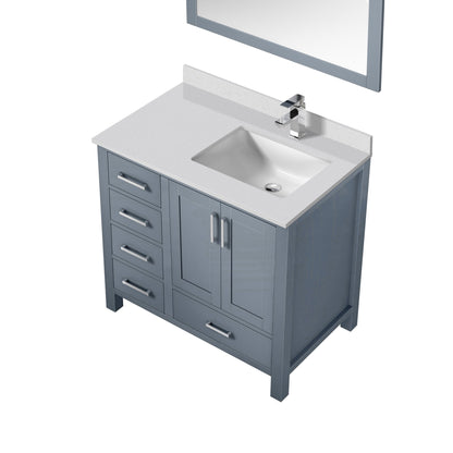 Jacques 36 in. W x 22 in. D Right Offset Dark Grey Bath Vanity