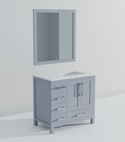 Jacques 36 in. W x 22 in. D Right Offset Dark Grey Bath Vanity