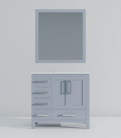 Jacques 36 in. W x 22 in. D Right Offset Dark Grey Bath Vanity