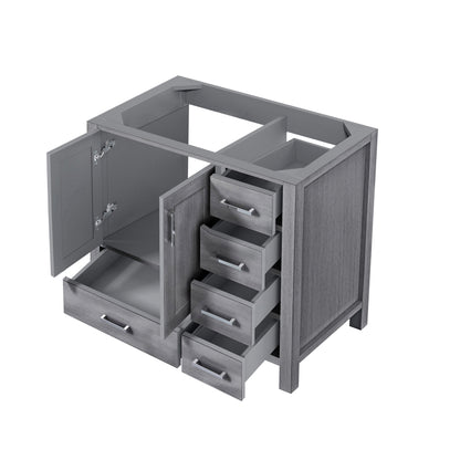Lexora Jacques 36" Distressed Grey Left-Offset Bathroom Vanity