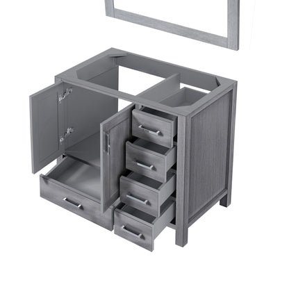 Lexora Jacques 36" Distressed Grey Left-Offset Bathroom Vanity