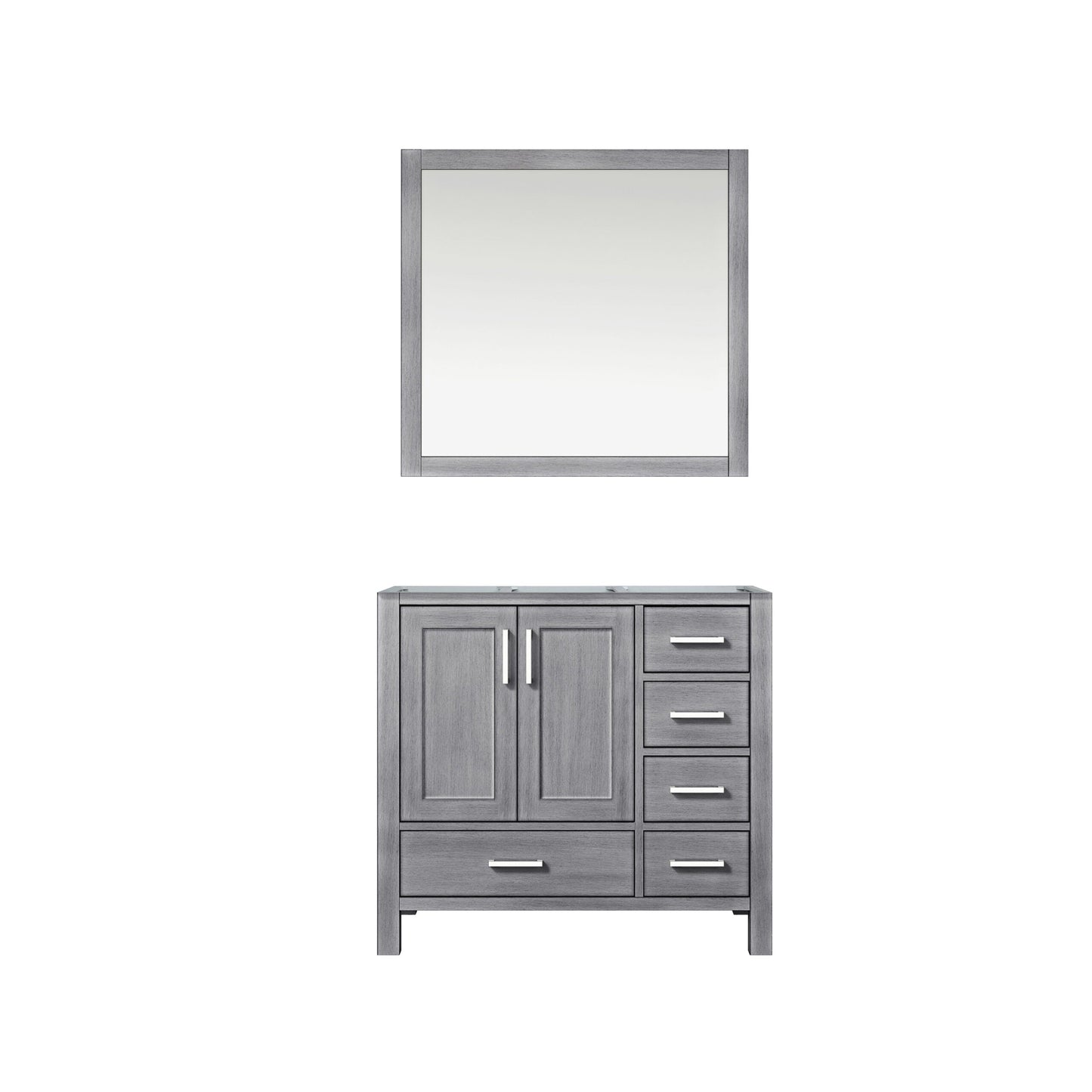 Lexora Jacques 36" Distressed Grey Left-Offset Bathroom Vanity