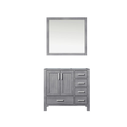 Lexora Jacques 36" Distressed Grey Left-Offset Bathroom Vanity
