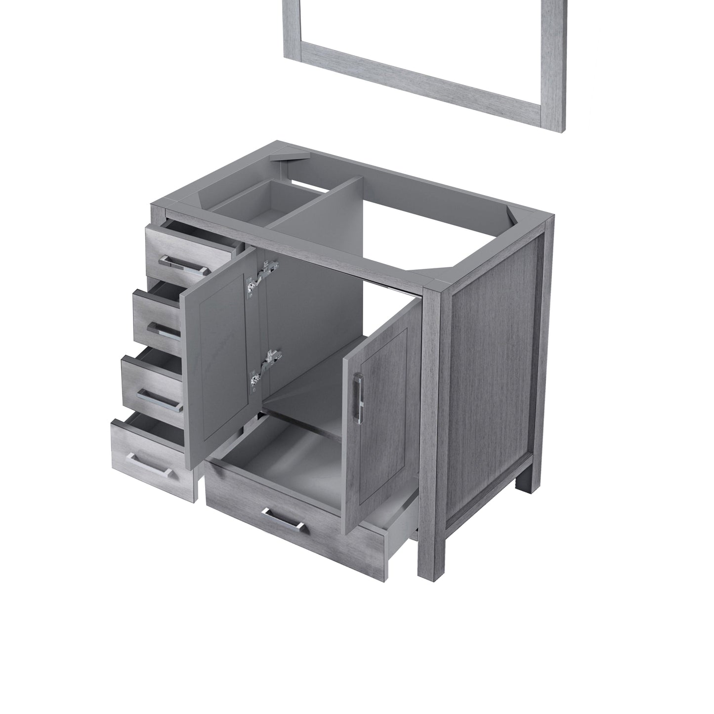 Jacques 36 in. W x 22 in. D Right Offset Distressed Grey Bath Vanity