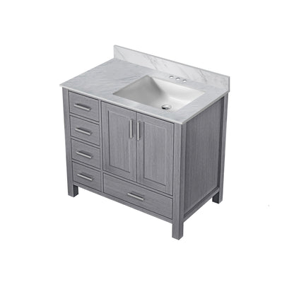 Jacques 36 in. W x 22 in. D Right Offset Distressed Grey Bath Vanity