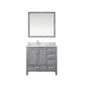 Lexora Jacques 36" Distressed Grey Left-Offset Bathroom Vanity