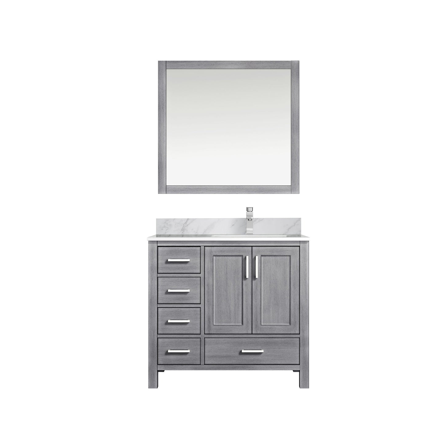 Jacques 36 in. W x 22 in. D Right Offset Distressed Grey Bath Vanity
