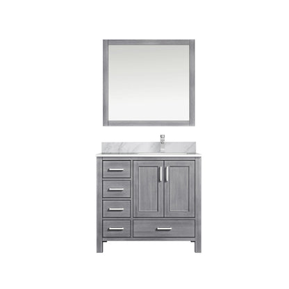 Jacques 36 in. W x 22 in. D Right Offset Distressed Grey Bath Vanity