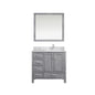 Jacques 36 in. W x 22 in. D Right Offset Distressed Grey Bath Vanity