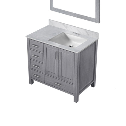 Jacques 36 in. W x 22 in. D Right Offset Distressed Grey Bath Vanity