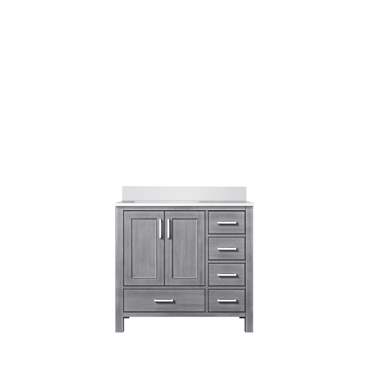 Lexora Jacques 36" Distressed Grey Left-Offset Bathroom Vanity