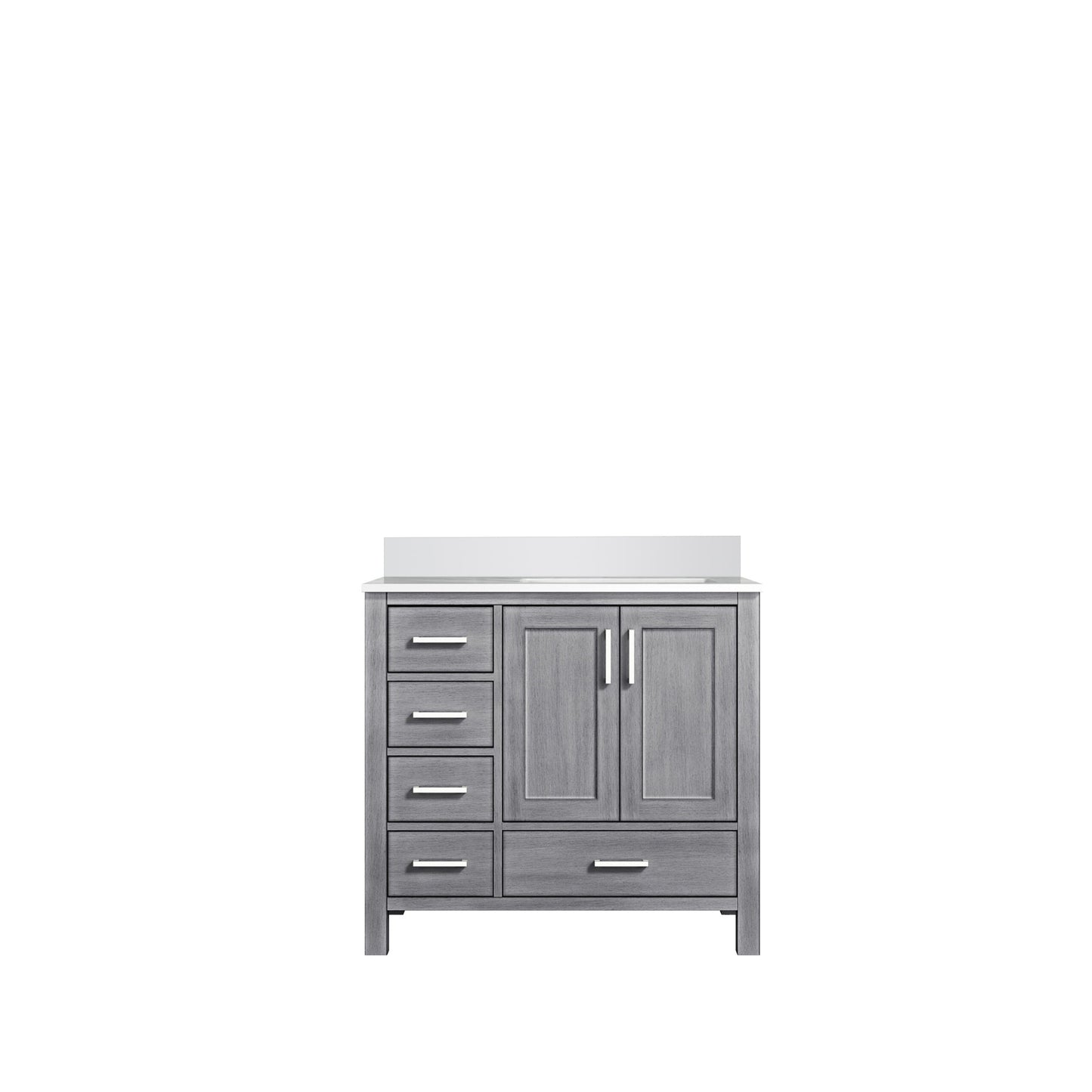 Jacques 36 in. W x 22 in. D Right Offset Distressed Grey Bath Vanity