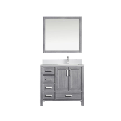 Jacques 36 in. W x 22 in. D Right Offset Distressed Grey Bath Vanity