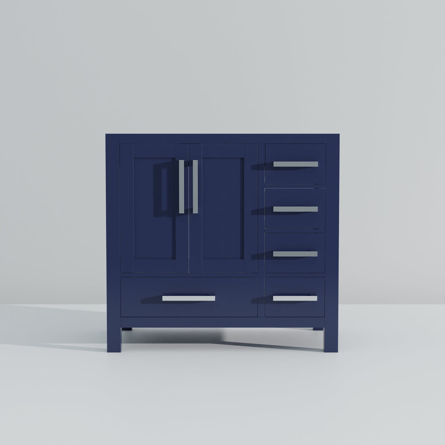 Lexora Jacques 36" Navy Blue Left-Offset Bathroom Vanity