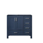Lexora Jacques 36" Navy Blue Left-Offset Bathroom Vanity