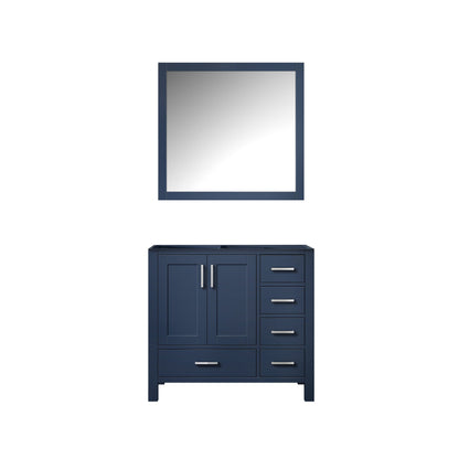 Lexora Jacques 36" Navy Blue Left-Offset Bathroom Vanity