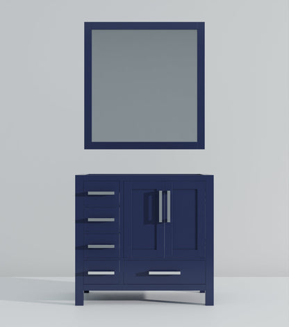 Jacques 36 in. W x 22 in. D Right Offset Navy Blue Bath Vanity