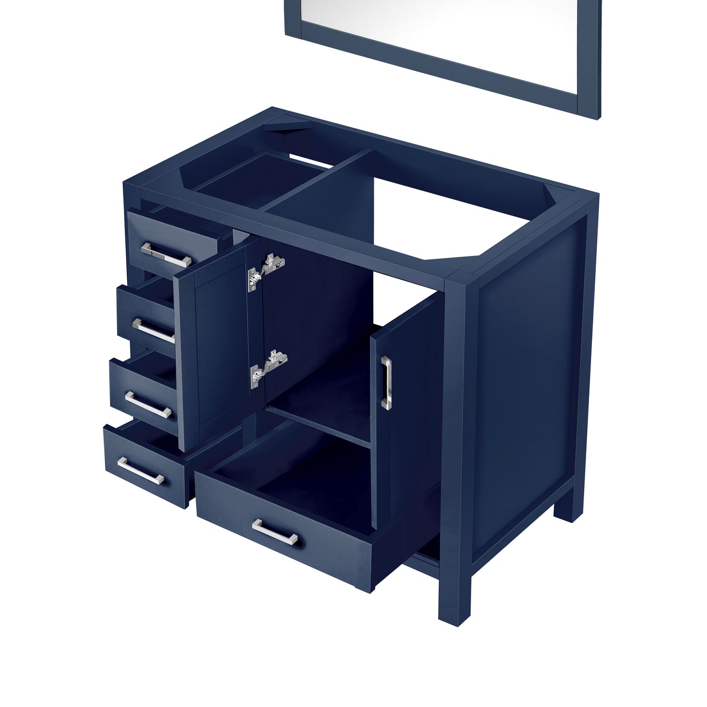 Jacques 36 in. W x 22 in. D Right Offset Navy Blue Bath Vanity