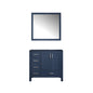Jacques 36 in. W x 22 in. D Right Offset Navy Blue Bath Vanity